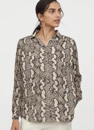 Сорочка з зміїним принтом шифонова h&m