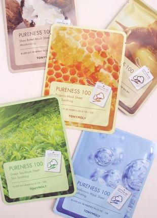 Тканинні маски tony moly pureness 100 mask sheet5 фото