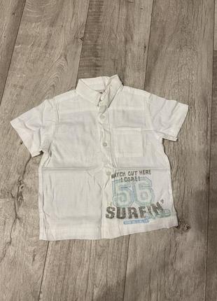 Легкая рубашка 100% хлопок размер 1,5-2 года