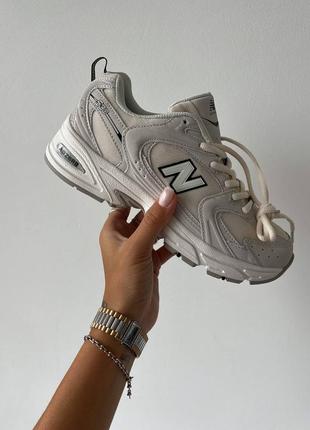 New balance 530 white silver кроссовки