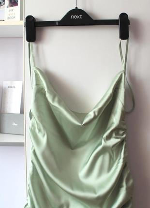 Нежно зеленое сатиновое платье от oh polly7 фото