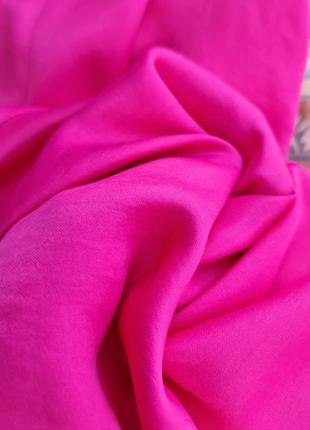 Шелковая миди юбка ниже колена юбка в бельевом стиле розовая юбка малиновая фуксия6 фото