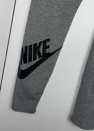 Спортивні лосіни nike just do it swoosh сірі біг лого на нозі леггінси найк оригінал7 фото