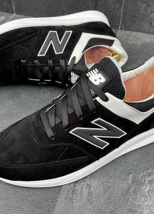 Мужские черно-белые кожаные кроссовки new balance6 фото