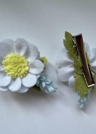 Шаильки / заколки ромашки з фетру