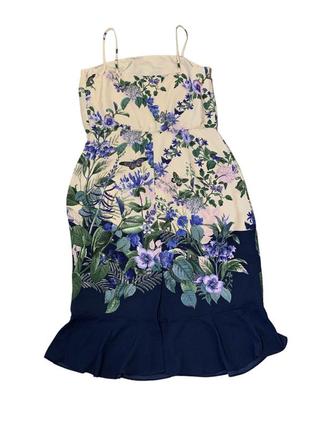 Oasis платье миди цветочная бабочка, на бретелях5 фото