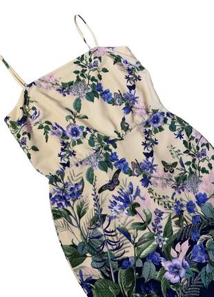 Oasis платье миди цветочная бабочка, на бретелях9 фото