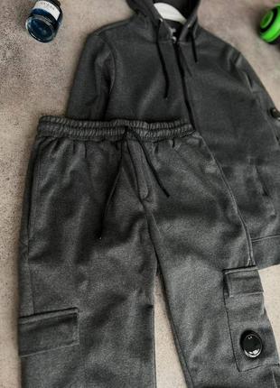 Костюм мужской худи брюки серая турция / комплект мужской худи кофта толстовка брюки серая3 фото