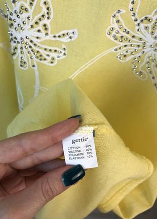 Тоненька натуральна туніка gertie ніжного лимонного кольору. льняная туника блуза4 фото