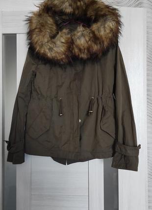 Парка, куртка деми 2 в 1, курточка демисезонняя весенняя, осенняя фирменная с подстежкой, ветровка, плащ, жилетка, оригинал.5 фото