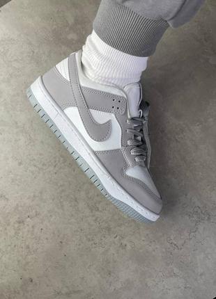 Кроссовки nike dunk sb white grey a+3 фото