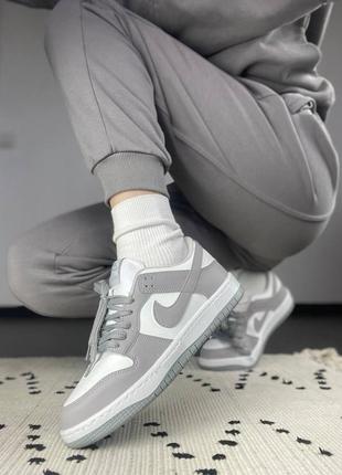 Кроссовки nike dunk sb white grey a+6 фото