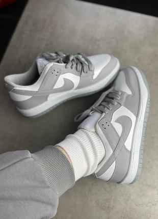 Кроссовки nike dunk sb white grey a+8 фото