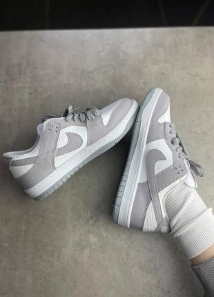 Кроссовки nike dunk sb white grey a+9 фото