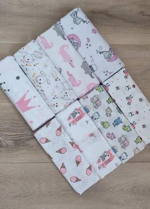 Пеленки 8 шт. комплект пеленок для девочки в роддом байковые и хлопковые пеленки