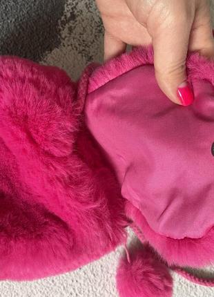 Zara пухнаста сумка рожевого кольору2 фото