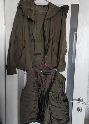 Парка, курточка 2 в 1 оригінал, демі куртка, плащ, жилет, фірмова вітровка.3 фото