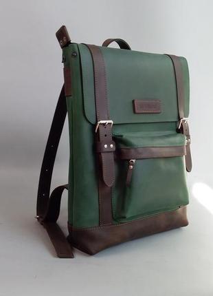 Шкіряний рюкзак, стильний шкіряний рюкзак, оригінальний рюкзак з натуральної шкіри унісекс1 фото