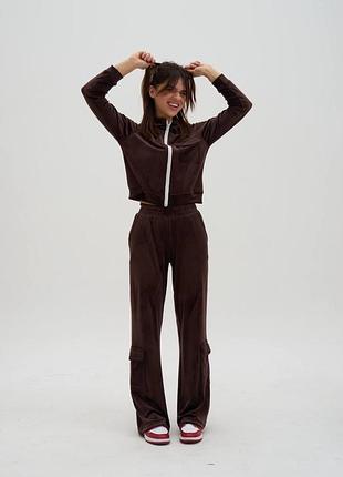 Велюровий костюм карго 4 кольори