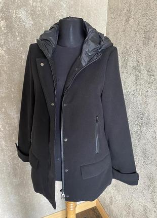 Боендова чорна куртка - пальто з капюшоном