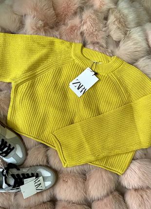 Трикотажний укорочений светр жакет в рубчик, кофта для дівчинки, укороченый свитер жакет для девочки, zara4 фото