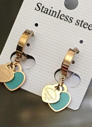 Серьги из медицинского золота stainless steel, xuping позолоченные