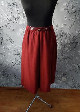 Шерстяная юбка австрия винтаж винного цвета1 фото