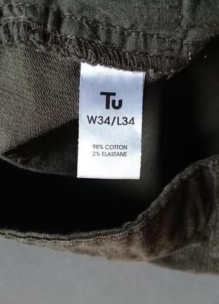 Фирменные английские стрейчевые демисезонные джинсы штруксы tu,размер 34/34.6 фото