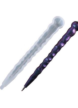 Форма для епоксидної смоли finding молд ручка силіконовий білий 14.7 см х 2.1 см
