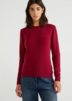 Червоний джемпер пуловер кофта світер шовк кашемір
