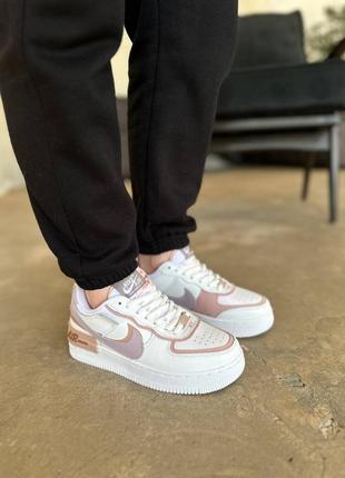 Женские кожаные разноцветные кроссовки nike DX2653 air force shadow 🆕 найк