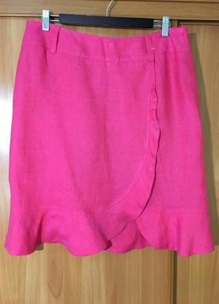 Фирменная льняная юбка,а-ля на запах steppin’out