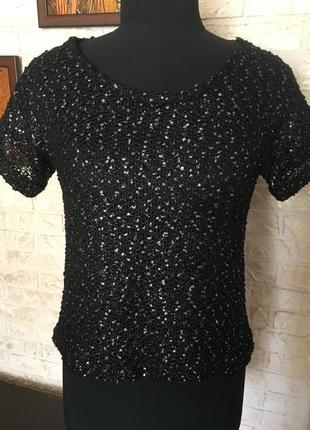 Напівпрозора футболка з сріблястим напиленням