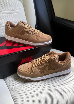 Мужские темно бежевые замшевые кроссовки nike sb dunk low 🆕 найк сб данк2 фото