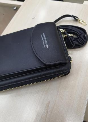 Женская мини сумочка клатч, маленькая сумка для девушек, модный женский кошелек-клатч черный2 фото