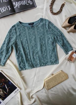 Красива вкорочена блуза кроп мереживо від new look