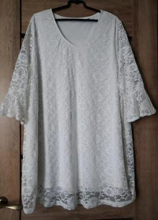 Кружевна  подовжена блуза-туніка mia moda3 фото