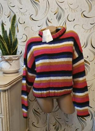 Красивый яркий джемпер пуловер от defacto l4 фото