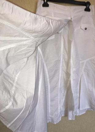 Білий літній костюм-спідниця, піджак сорочка3 фото