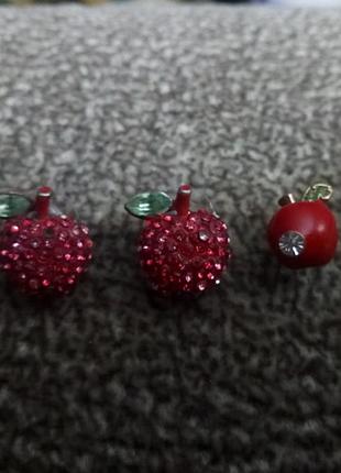 Набір сережок 🍎 яблуко (3шт.)