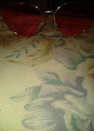 Солнцезащитные розовые стильные очки6 фото