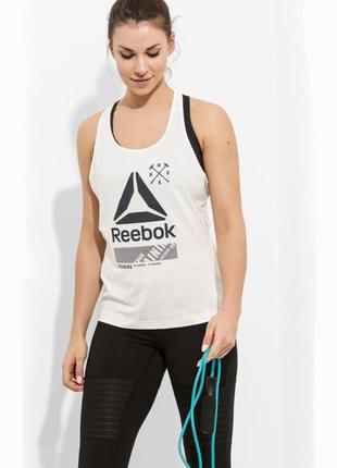 🤸🚴белая спортивная майка🚴 reebok белая activchill (размер 38)