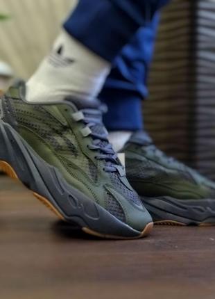 Брендовые мужские кроссовки / качественные кроссовки adidas yeezy boost 700 v2 khaki на каждый день5 фото