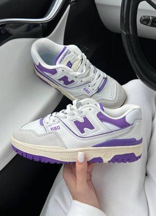 Кроссовки new balance 550 white violet2 фото