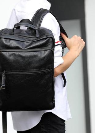 Повседневный мужской городской рюкзак качественный классика для работы и офиса5 фото