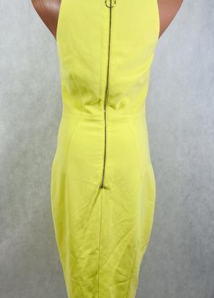 Криствое лимонное желтое платье миди с разрезом2 фото
