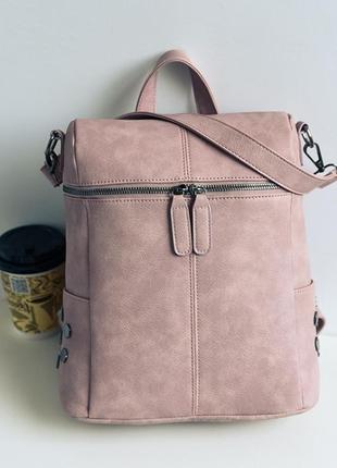 Стильний жіночий рюкзак сумка рожевий