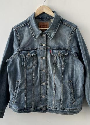 Levis denim jacket джинсовка джинсова куртка оригінал оверсайз відьна широка жакет2 фото