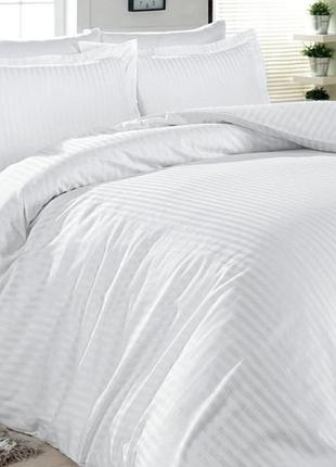 Полуторные комплекты постели однотонные, постельное белье 1.5 спальное 145х215 см бязь белый