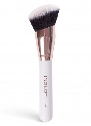 Кисть для макияжа inglot для тональной основы пензлик для макіяжу 201